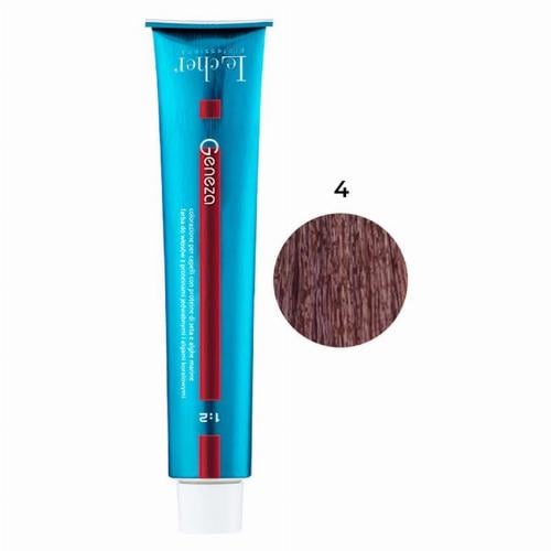 Крем-фарба для волосся професійна стійка аміачна Le Cher Geneza 100 мл 4 (4N) з протеїнами шовку (2502512402)