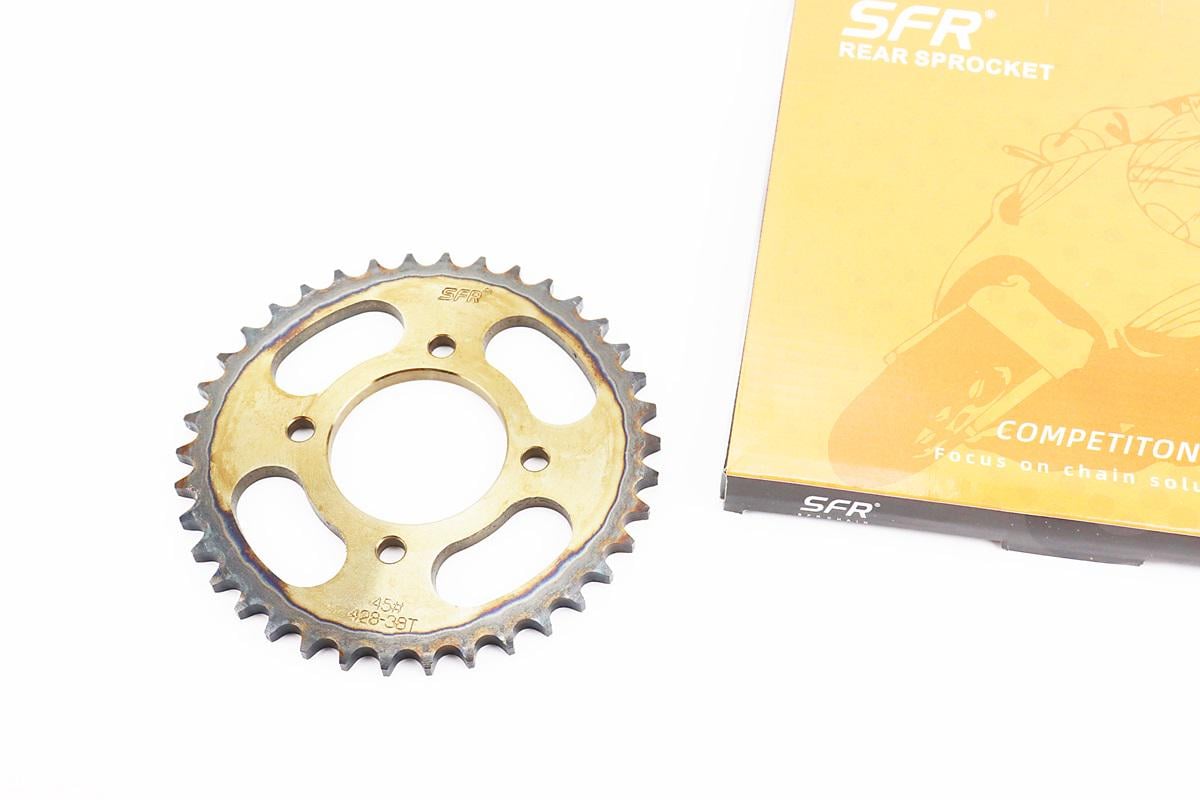 Зірка задня до мотоцикла Viper-125-150J JD125 спиці крок 428 38 зуб d 58 мм міжцентрове 78 мм загартована (356167)