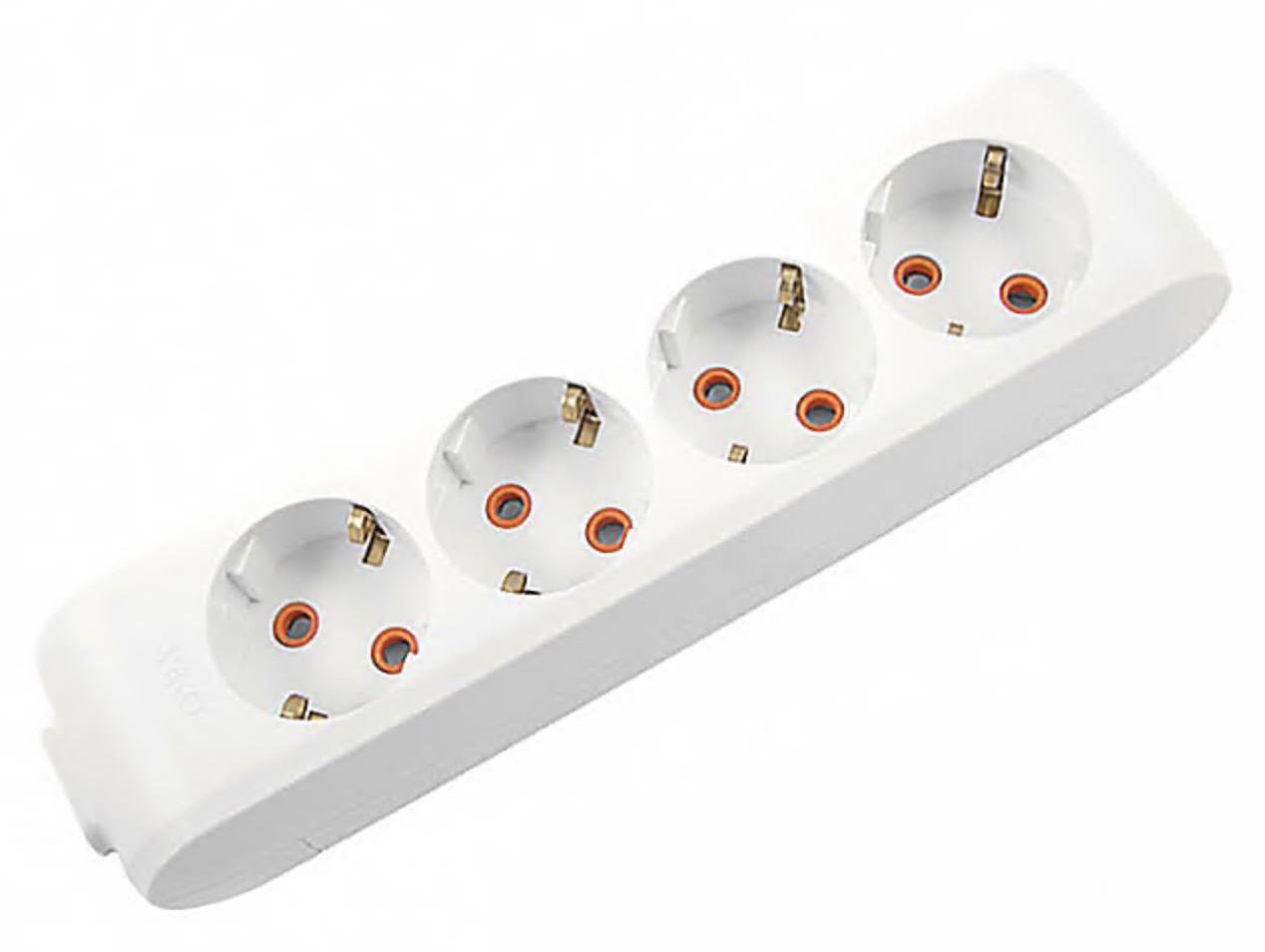 Колодка чотиримісна Viko Multi-Let з заземлення Білий (27848929)