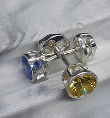 Серебряные серьги Цвяшки пусеты на закрутке Каминчик 925 проба (2595193764)