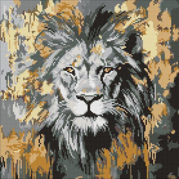 Алмазная мозаика Ideyka Золотой Лев 40x40 см (Id-AMO8259)