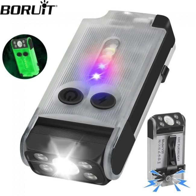 Фонарь-брелок Boruit V30 180° 900 Лм IP65 Power Bank Прозрачный (22603828) - фото 6 Фонарь-брелок Boruit V30 180° 900 Лм IP65 Power Bank Прозрачный (22603828) - фото 6