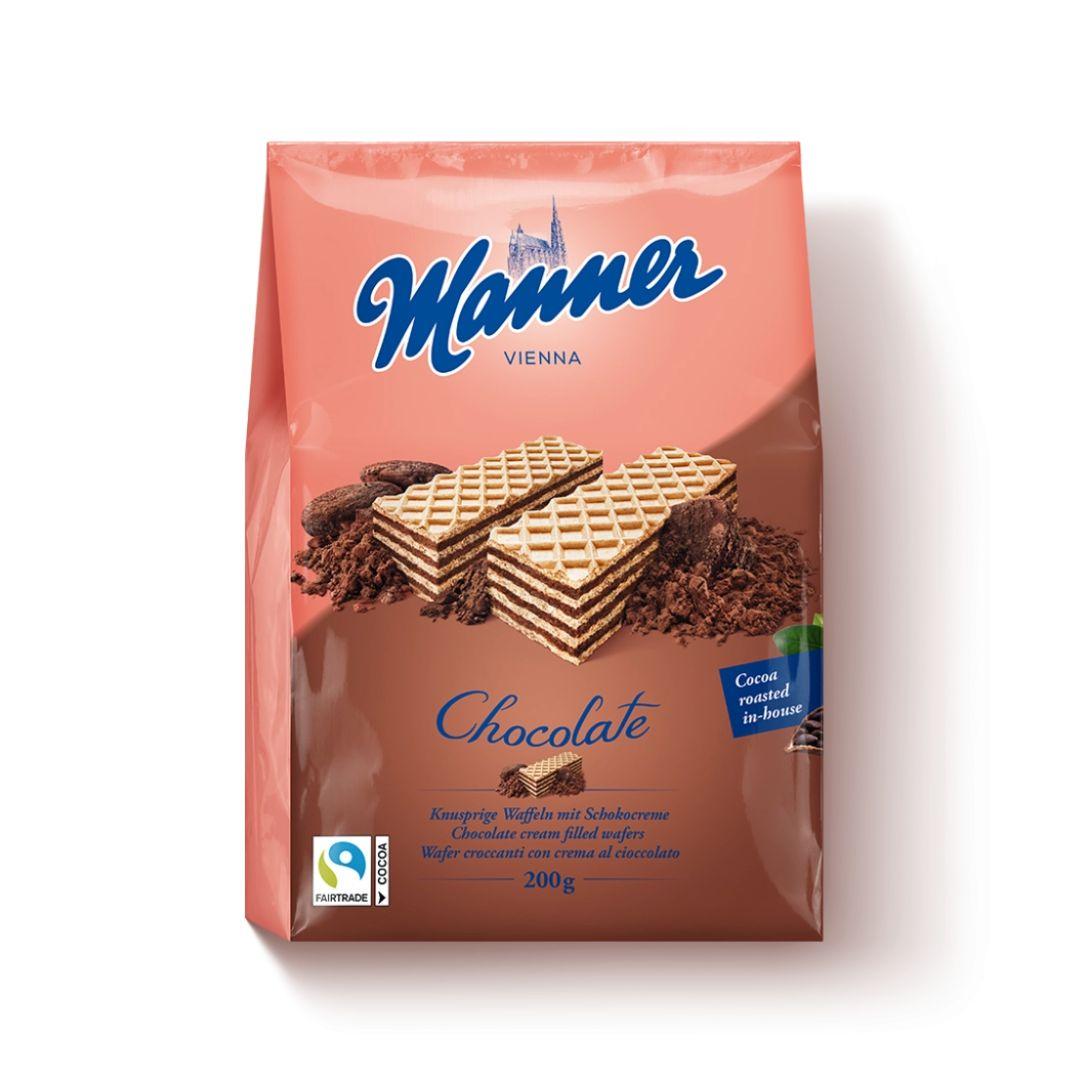 Вафлі Manner Chocolate із шоколадним кремом 200 г