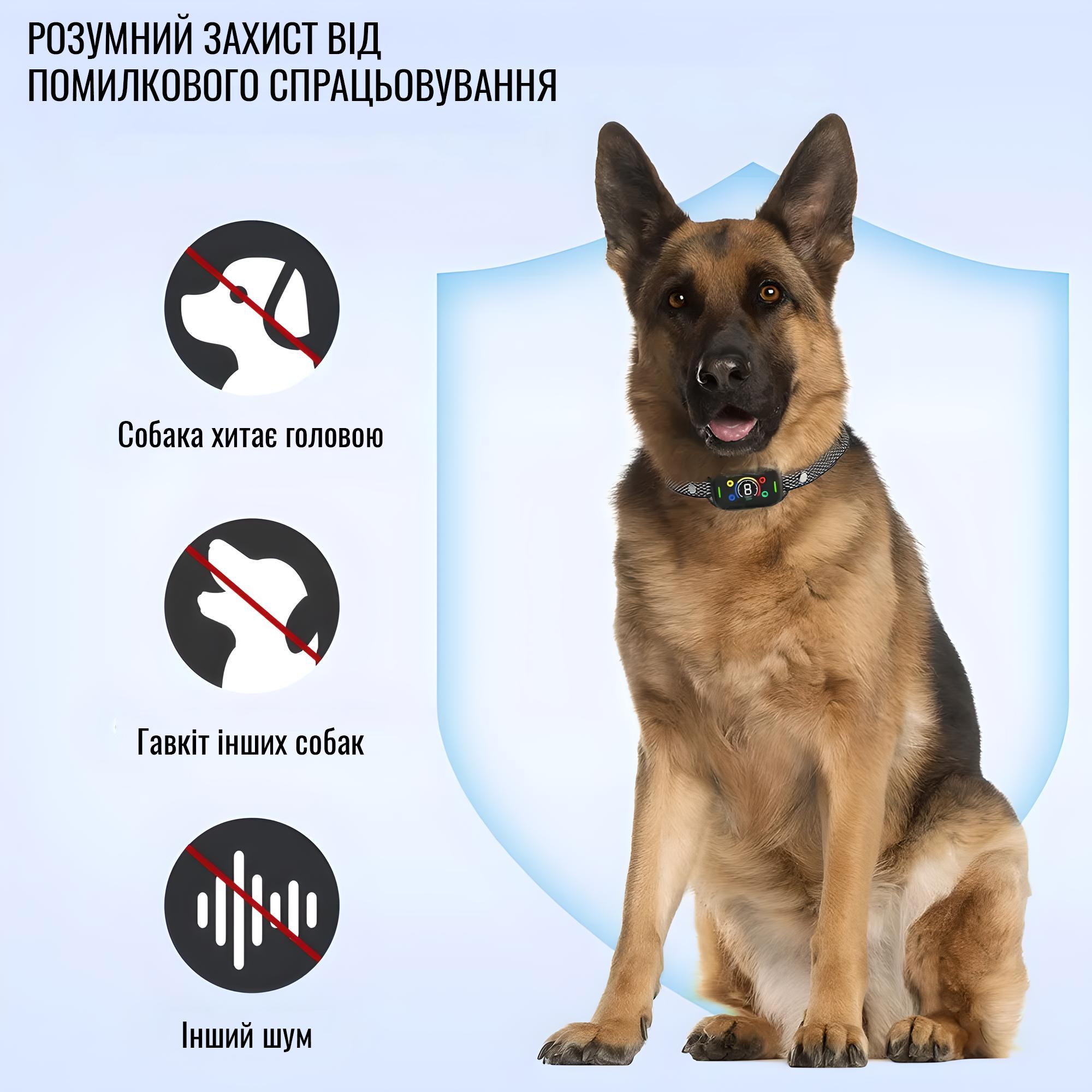 Ошейник для собак DOAKT Smart Bark Collar антилайка с электроимпульсом и вибрацией автоматический водонепроницаемый (TZ-TC319C) - фото 7