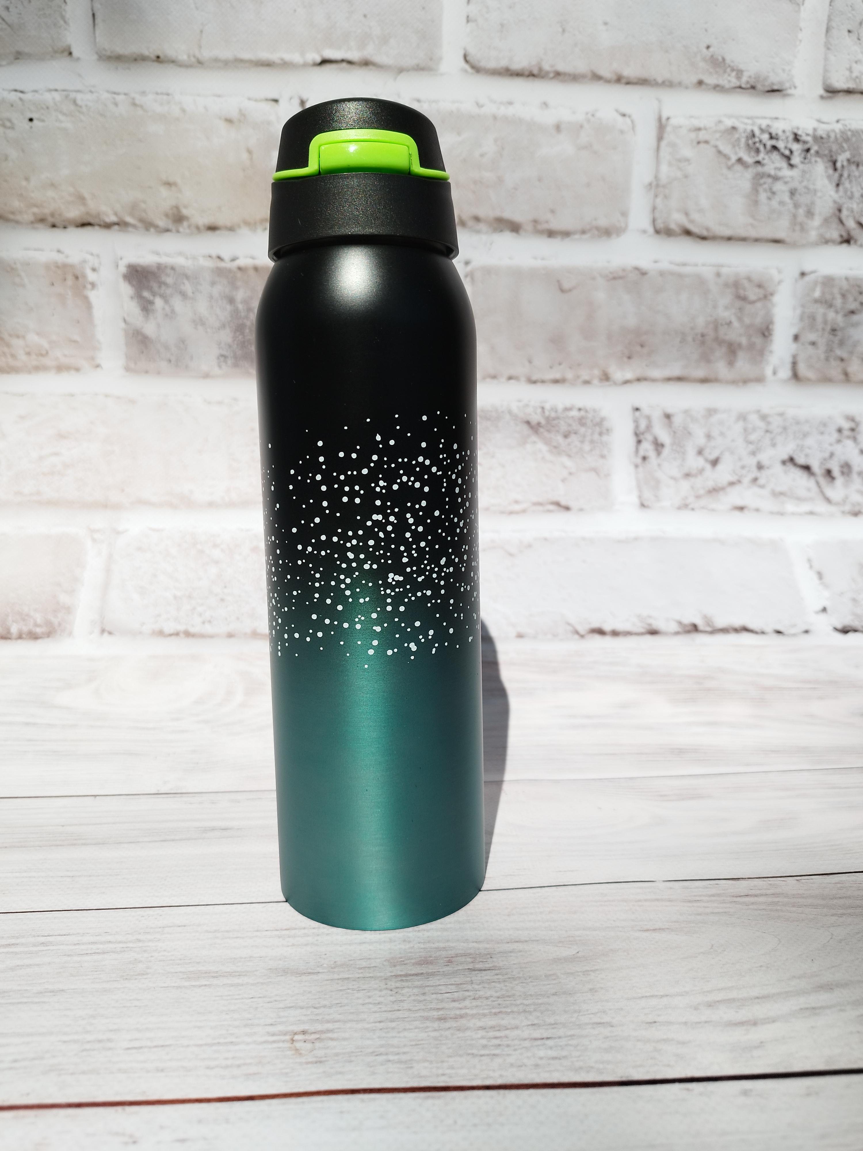 Термос с трубочкой S&T Спорт 500 мл Черно-бирюзовый (18138077)