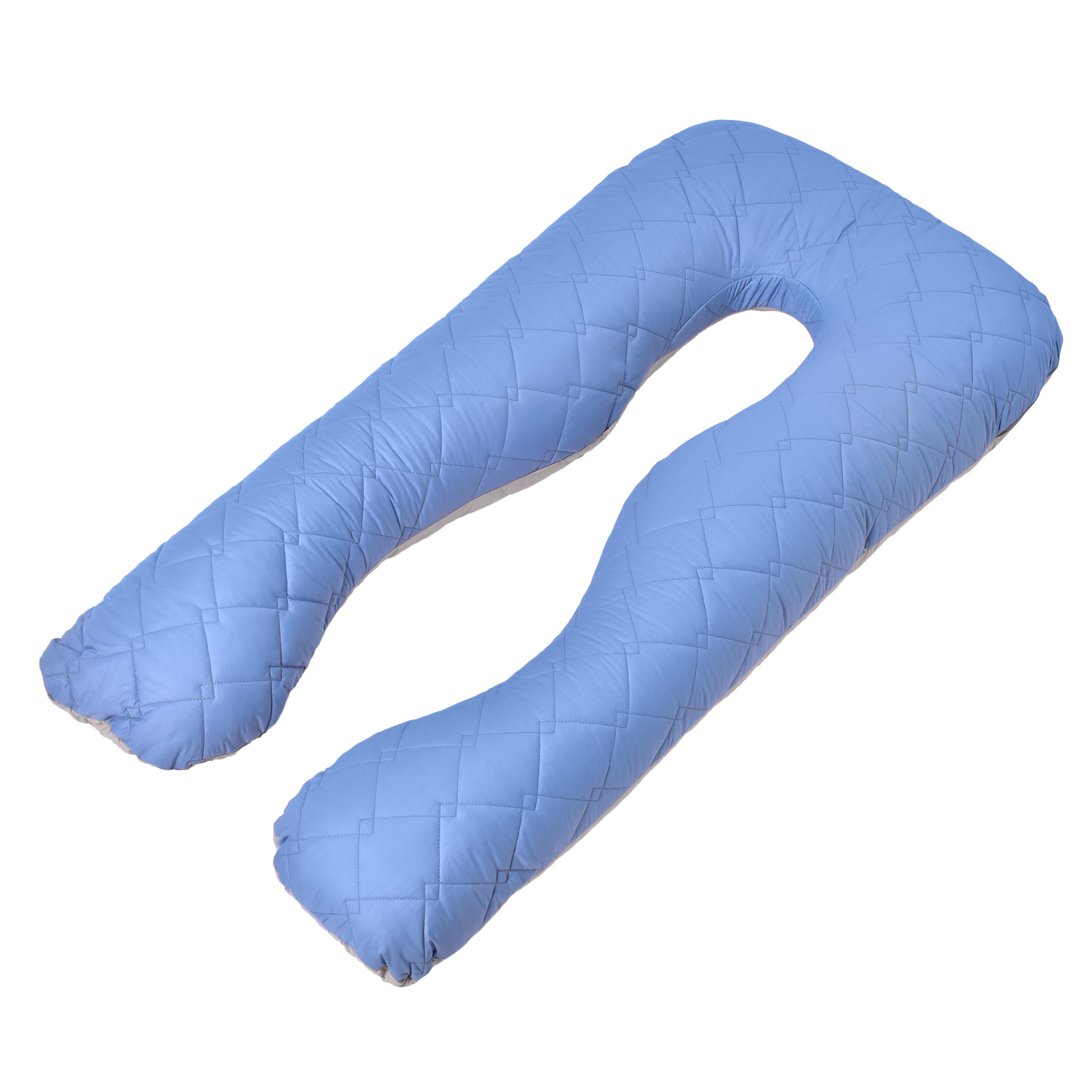 Подушка IDEIA U-shape для вагітних і реабілітації з стьобаною наволочкою на блискавці Джинс/Світло-сірий Подушка IDEIA U-shape для вагітних і реабілітації з стьобаною наволочкою на блискавці Джинс/Світло-сірий