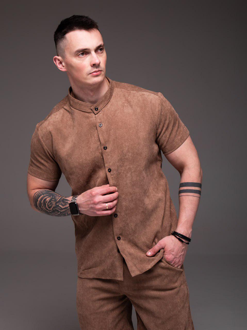 Костюм мужской вельветовый летний S Коричневый (2377/2/1) - фото 5