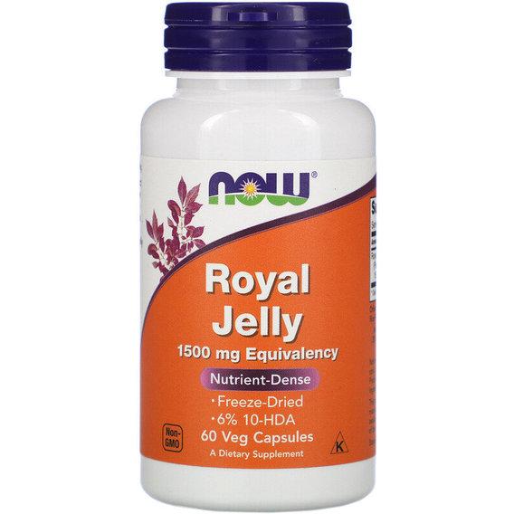 Натуральна добавка для імунітету NOW Foods Royal Jelly 1500 мг 60 Veg Caps (NF2565)