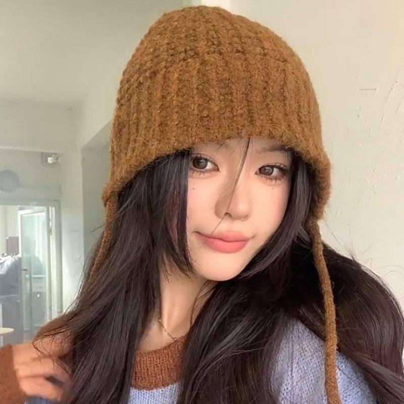 Шапка чепчик с завязками вязаная мягкая One size Коричневый (F7079/2800481827)