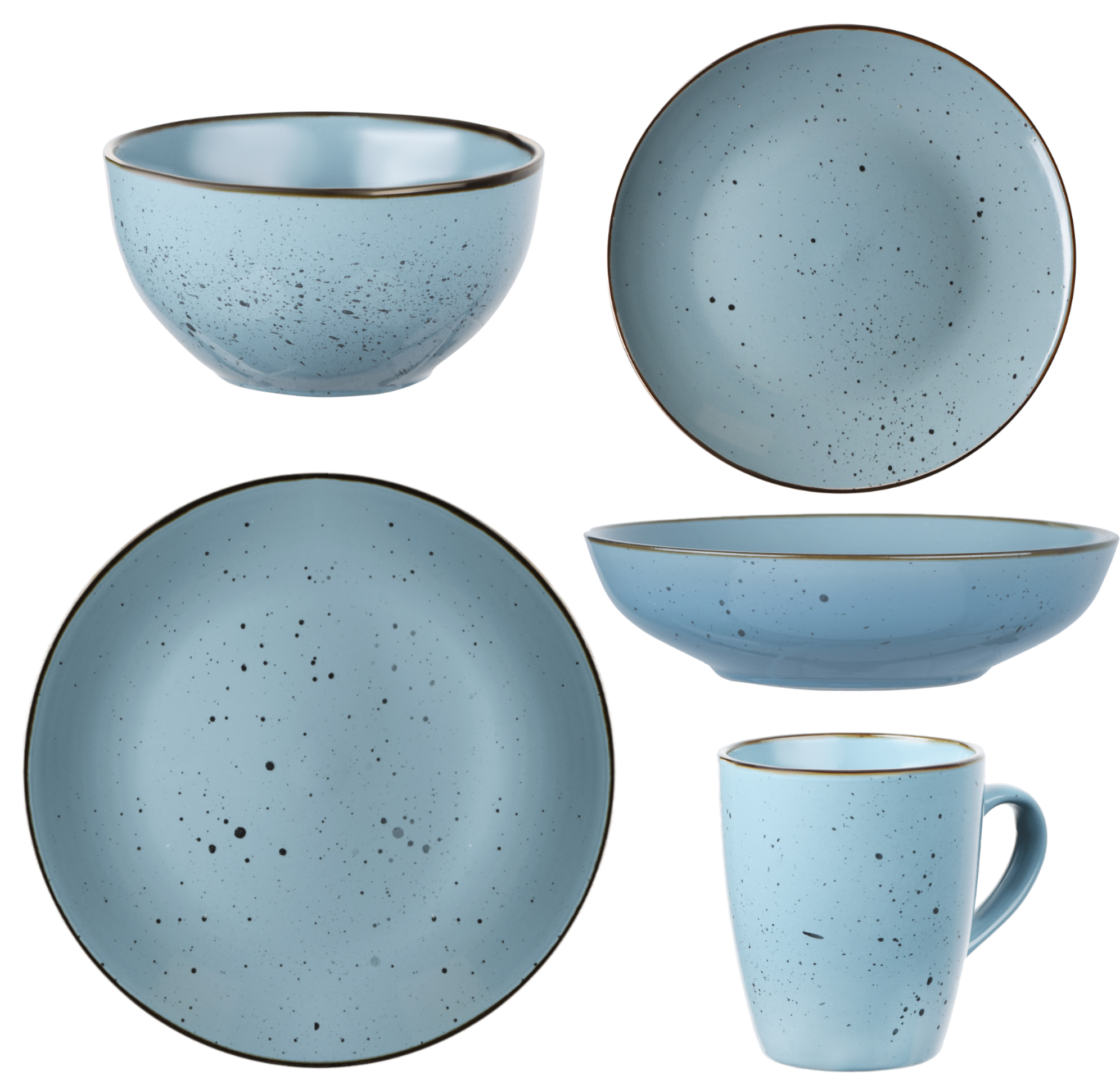 Сервиз столовой посуды Ardesto Bagheria 60 предметов 12 персон каменная керамика Синий