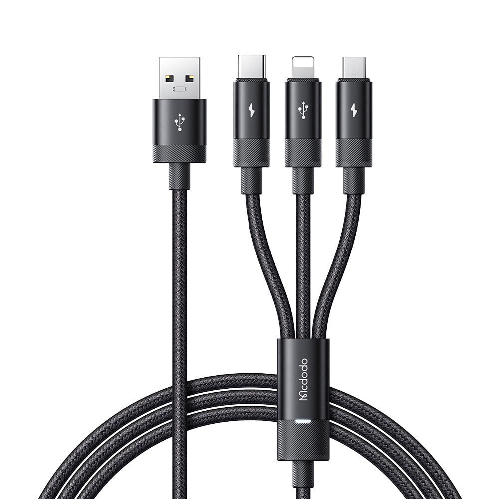 Кабель многофункциональный Mcdodo 3in1 USB-A to USB-C/Lightning/Micro USB Data Cable 1,2 м (CA-5790)
