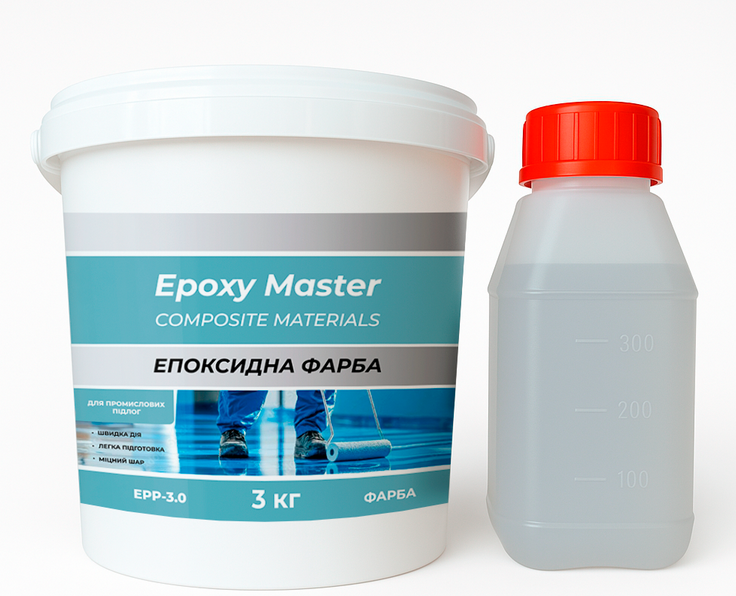 Краска эпоксидная для промышленных полов 3 кг Белый (EPP-3.0White)