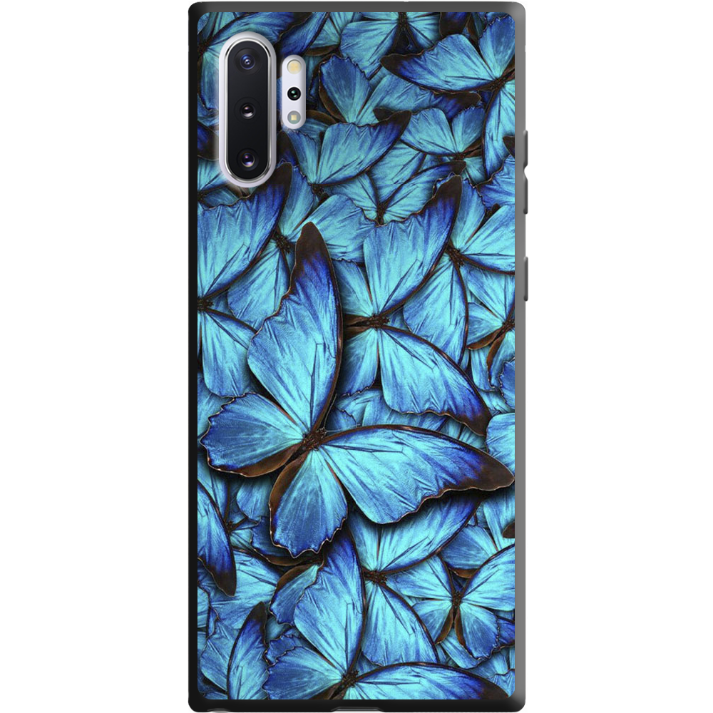 Чохол Boxface Samsung N975 Galaxy Note 10 Plus Лазурні Метелики Чорний силікон (37686-up1550-38700)