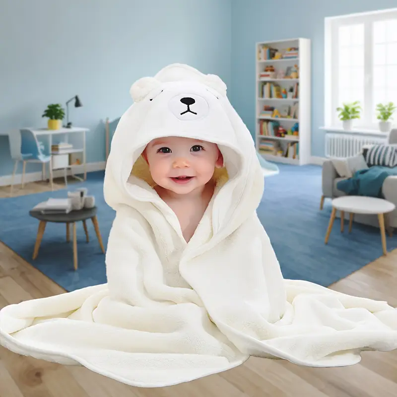 Полотенце детское для ванны с капюшоном 80x80 см Белый (279216D274 (2792160095) - фото 3 Полотенце детское для ванны с капюшоном 80x80 см Белый (279216D274 (2792160095) - фото 3