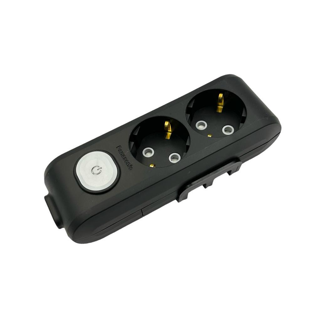 Колодка для удлинителя Panasonic X-tendia 2 гнезда с заземлением и выключателем Черный (16237-е)