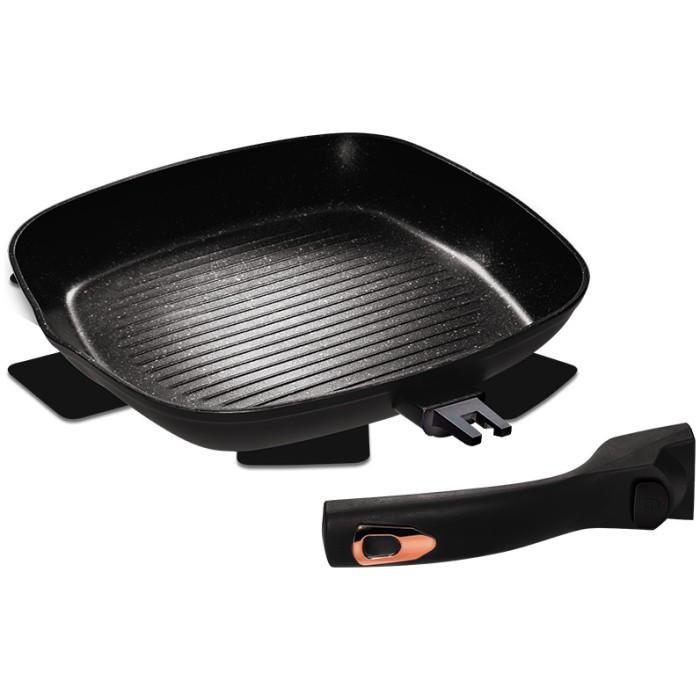 Гриль-пательня зі знімною квадратна ручкою 28 см Black/Rose (1953-BH)