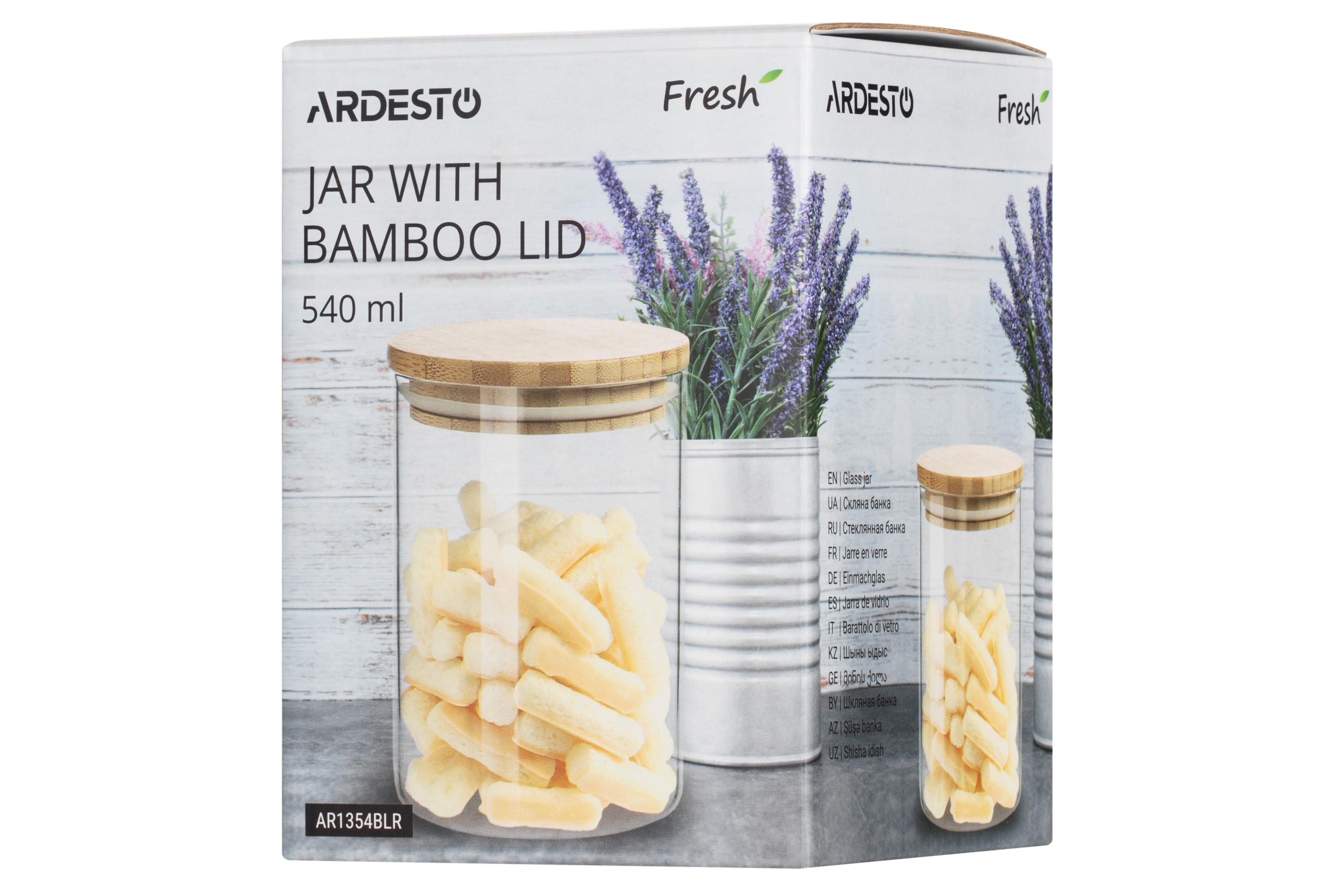 Банка для сыпучих продуктов Ardesto Fresh AR1354BLR стеклянная 0,54 л (11605579) - фото 3