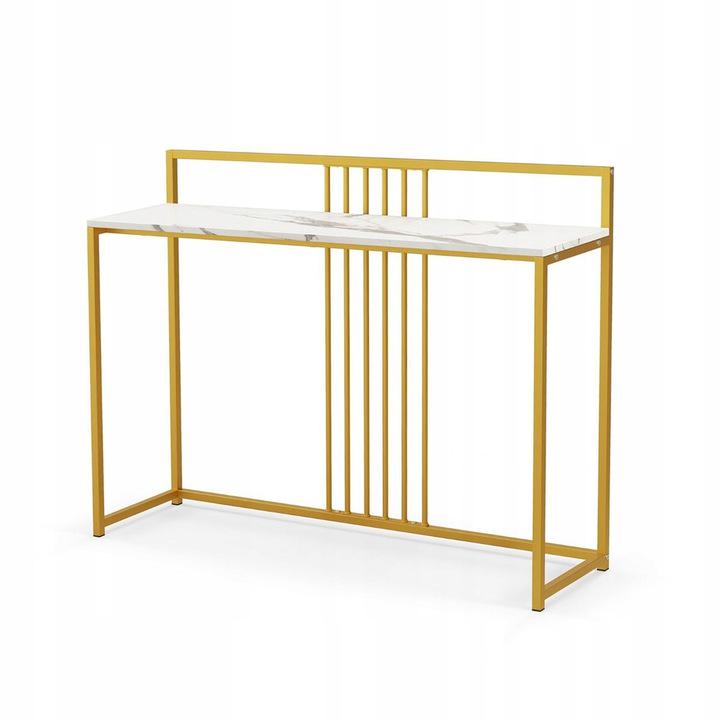 Столик консольный Costway с имитацией мрамора 120x32x89 см White (JV10982WH) Столик консольный Costway с имитацией мрамора 120x32x89 см White (JV10982WH)