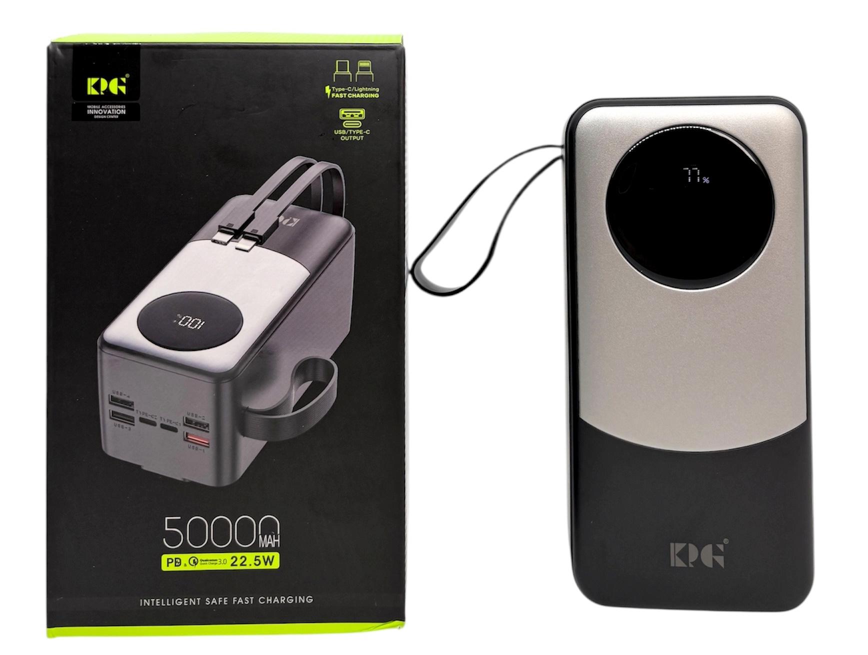Повербанк KPG-502X 50000 mAh 22,5W QC с кабелями (31514480) Повербанк KPG-502X 50000 mAh 22,5W QC с кабелями (31514480)
