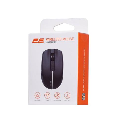 Компьютерная мышка 2E 2E-MF270WBK Silent Rechargeable WL беспроводная бесшумная 1600 dpi 6 кН Black (583508) - фото 7