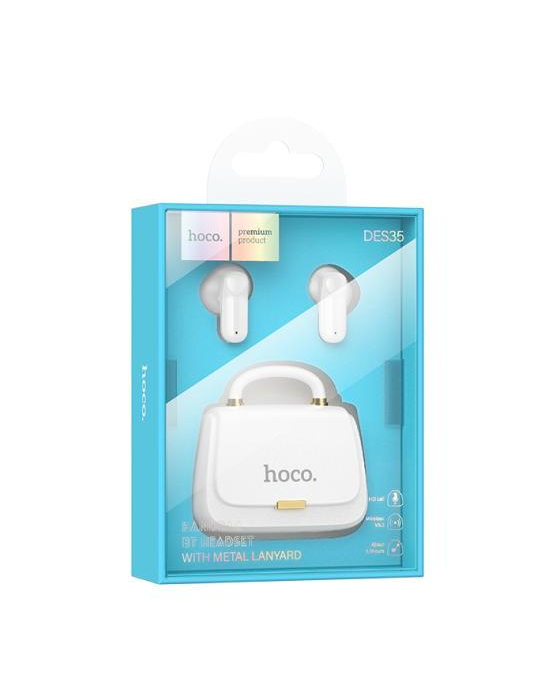 Беспроводные наушники Hoco DES35 Dawn handbag BT headset White (6942007613125)
