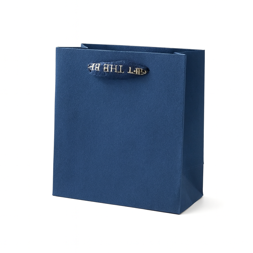 Подарунковий пакет маленький з ручками Stenson Monochrom паперовий 14х7х15,5 см Синій (R96729-XS)