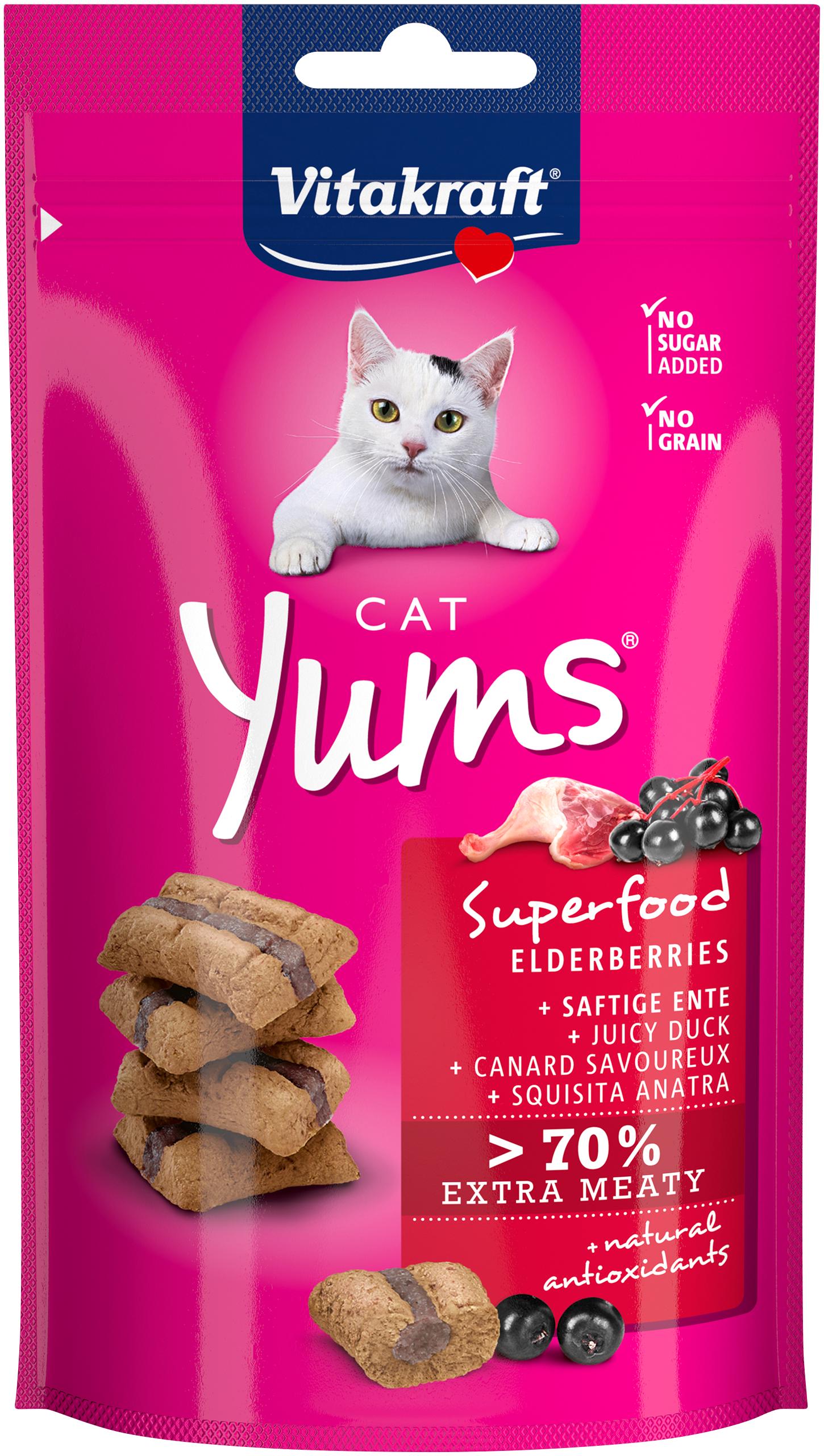 Лакомство для кошек Vitakraft Yums с уткой и бузиной 40 г (4008239398109)