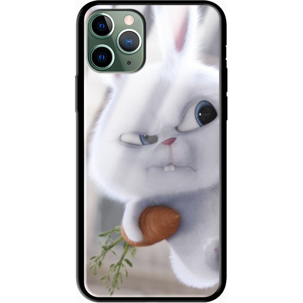 Чехол Boxface iPhone 11 Pro Rabbit Snowball Черный силикон со стеклом (38189-up1116-38346)