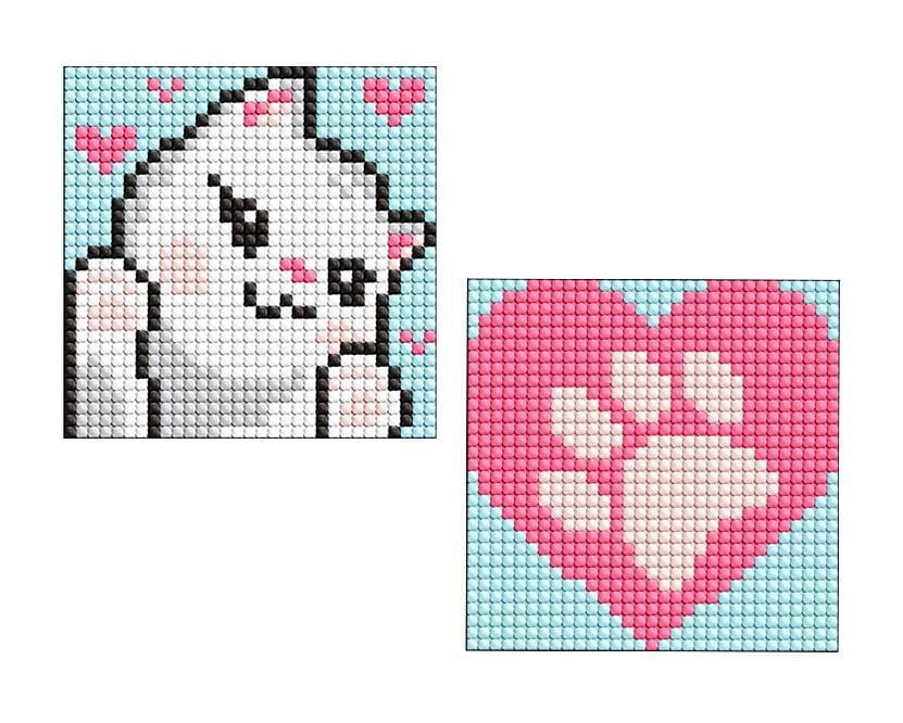 Дитяча мозаїка алмазна на самоклеючій основі Ideyka Білі лапки 9x9 см (AMS1045)