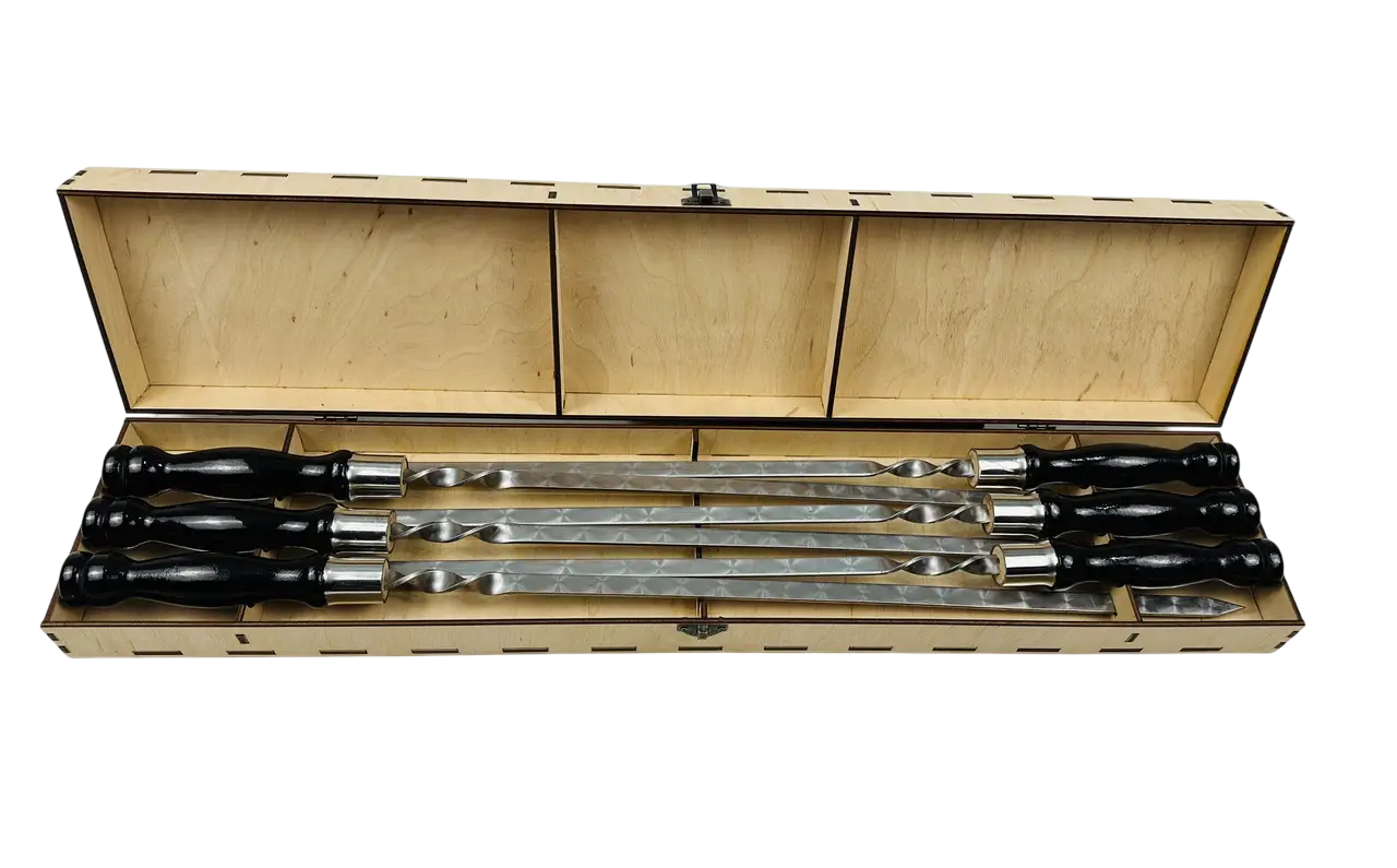 Набор шампуров GrillMaster Вуд-Блэк NNB-3001-B нержавеющая сталь 3 мм 6 шт. (10-164-NB-3001-B)