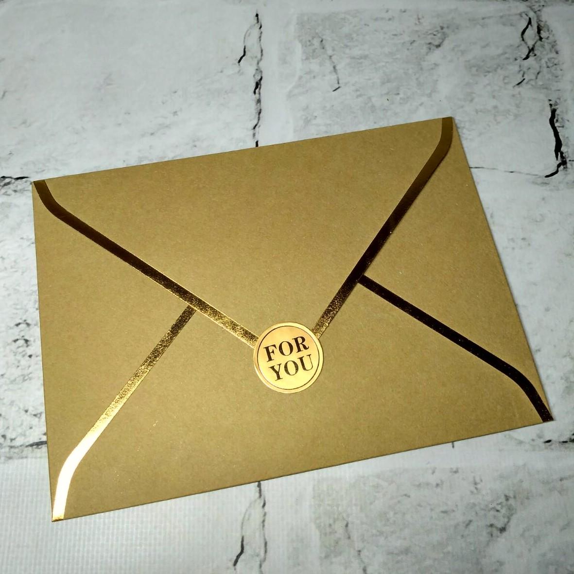 Конверт паперовий Преміум Gold 12,5х17,4 см Крафт (5-85859)