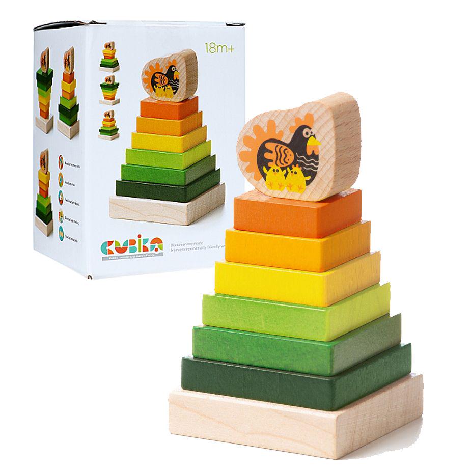 Пирамидка деревянная Курица (194915)