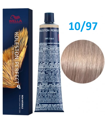 Краска для волос Wella Professionals Koleston Perfect ME+Rich Naturals 10/97 Hell-lichtblond Cendre-braun 60 мл - фото 2