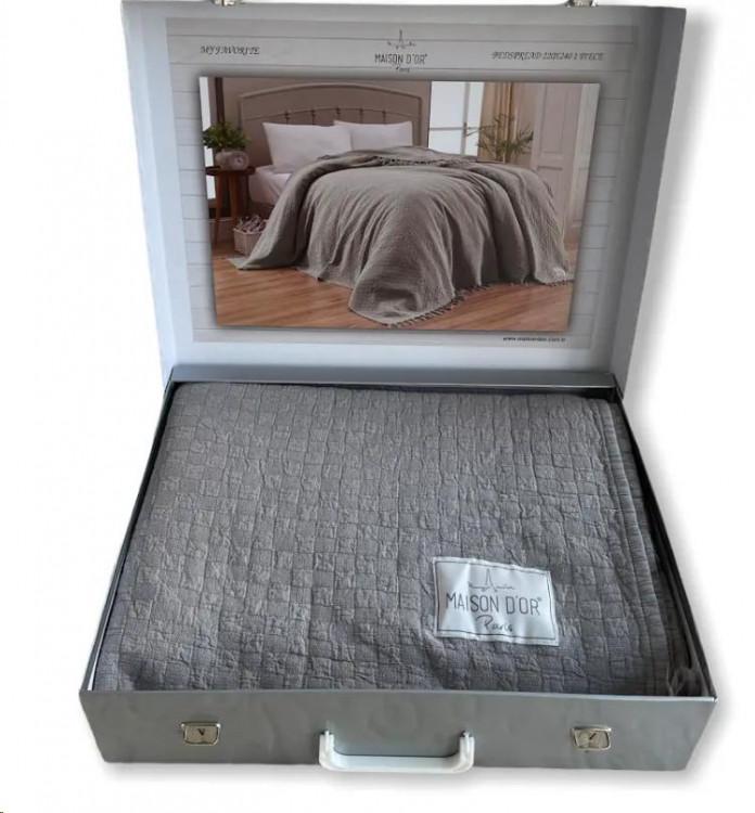Покрывало Maison D'or My Favorite Pike grey вафельное 180x220 см