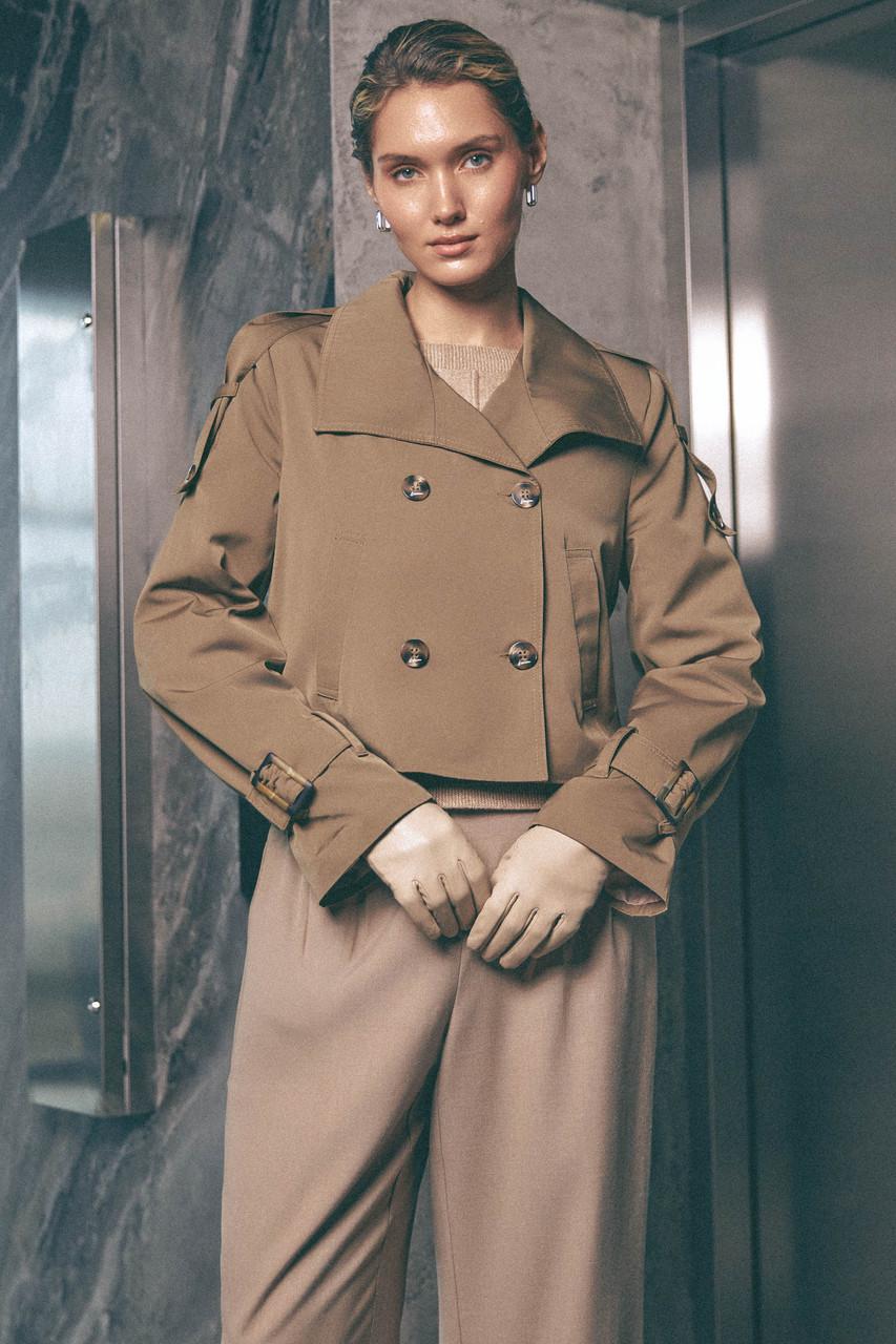 Тренч укороченный XXL-3XL Бежевый (2737785258)