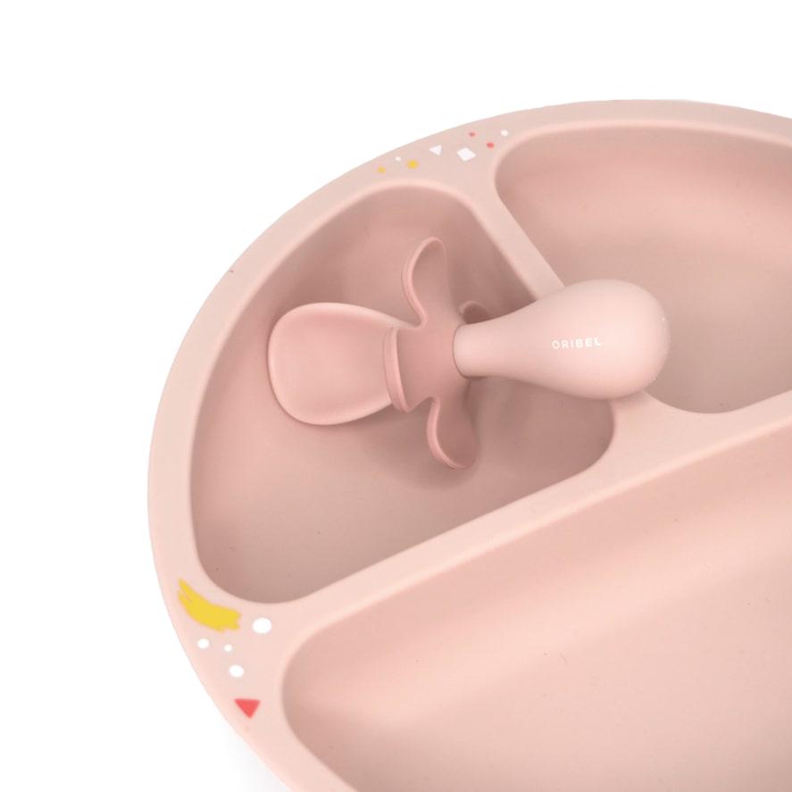 Набір для годування від Oribel тарілка/ложка/виделка 4+ міс Рожевий (OR224-90013) - фото 2