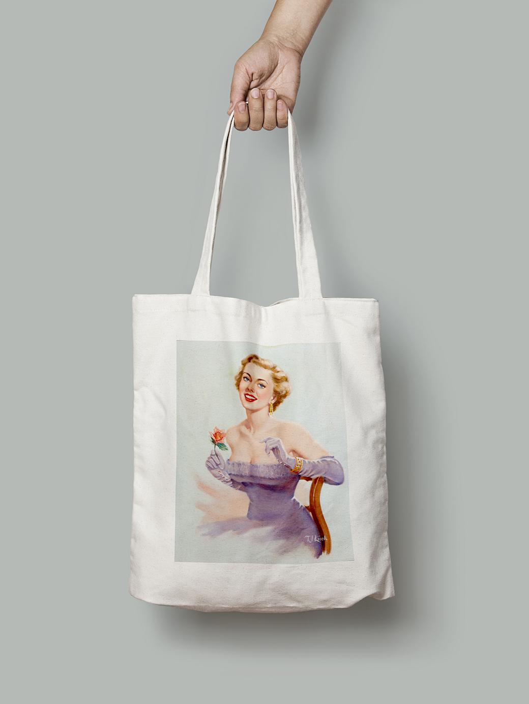 Эко-сумка шопер Портрет девушки на стуле. T.J. Kuck