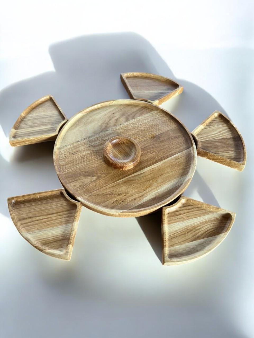 Менажница дубовая 5 секций и соус 35 см (1838572203) - фото 6