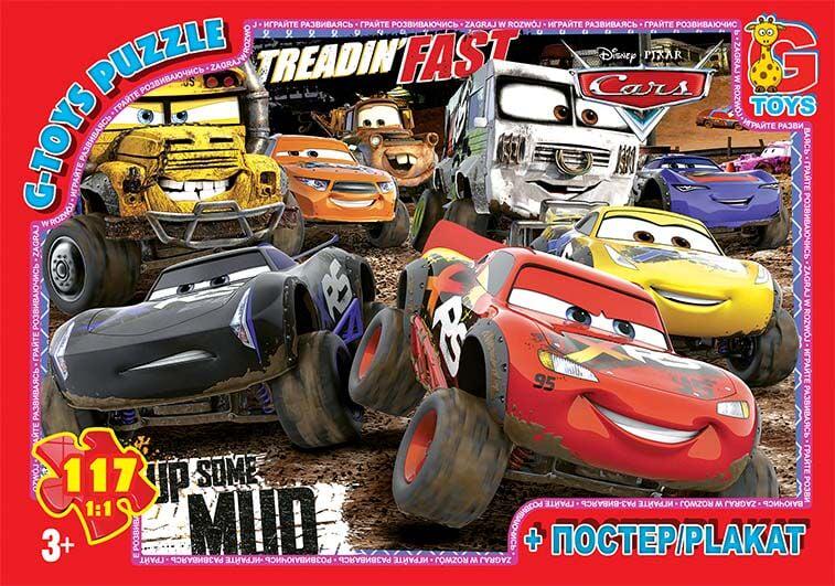 Пазл G Toys Тачки 117 элементов с постером в коробке (111651)