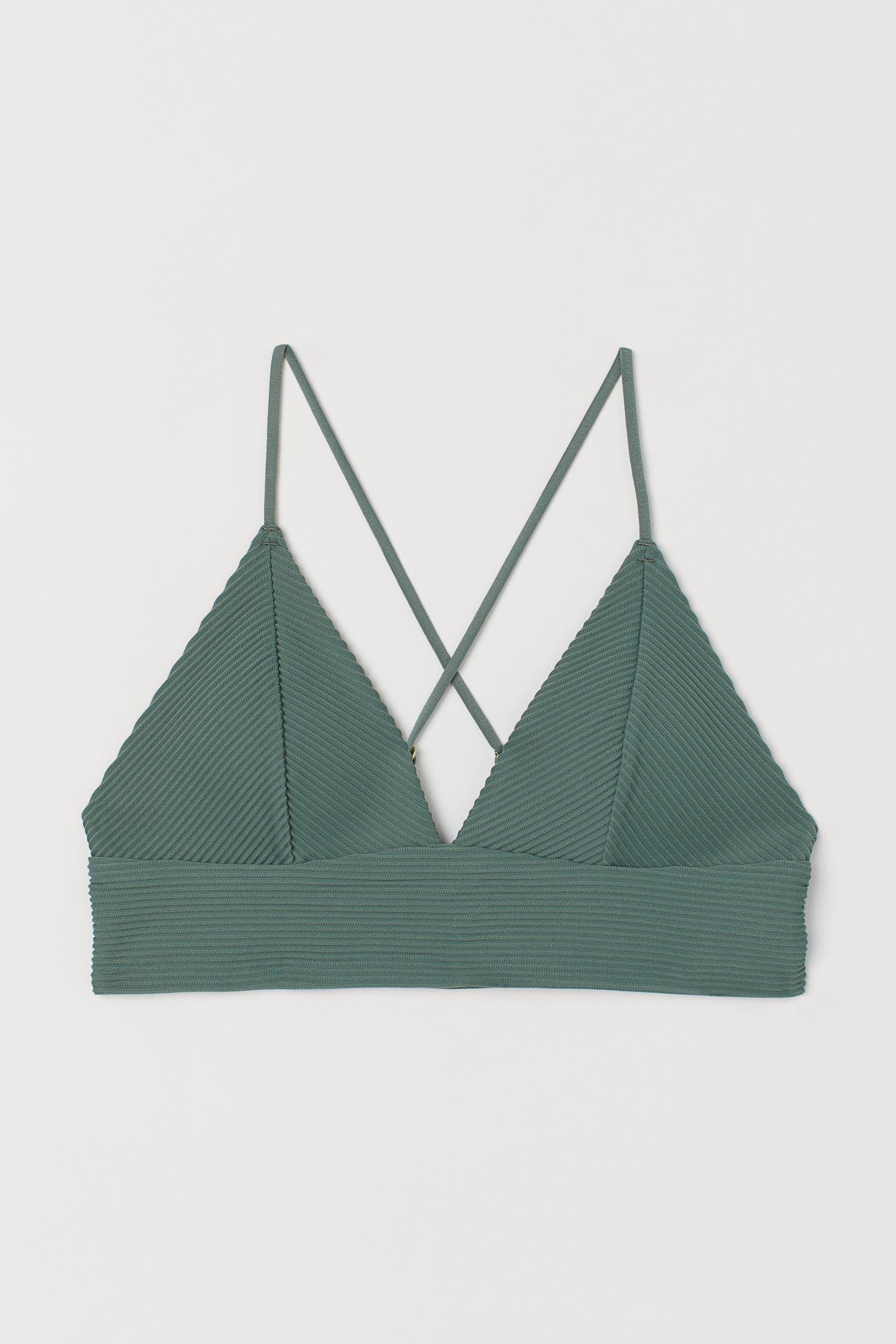 Купальный топ H&M р. 38 Хаки (929321)