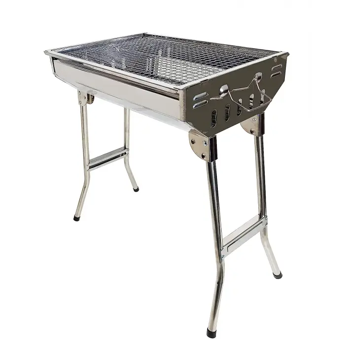 Переносний мангал гриль/барбекю Barbecue Tray 882 CA-11 з решіткою портативний 48х34х59 см (01495) - фото 1