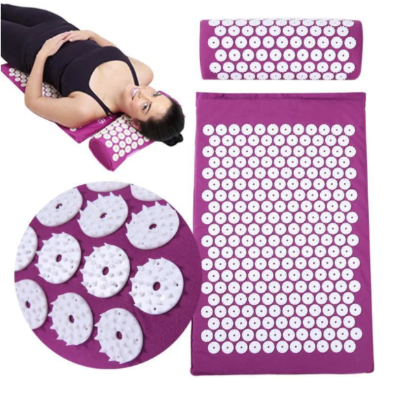 Килимок масажний з подушкою Acupressure Mat отропедичний акупунктурний 65x41 см (21139383) - фото 2