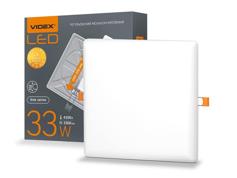 Светильник светодиодный врезной Videx VL-DLFS-334 квадратный 33W 4100K IP20 (7334)