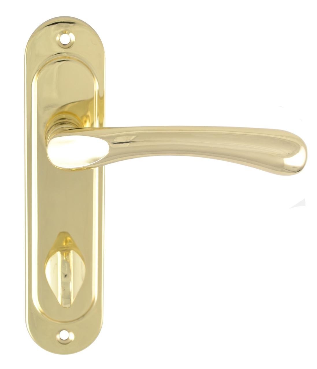 Дверная ручка межкомнатная Siba Palermo WC на планке 62 мм Латунь полированная (Z14 5K 01 01)