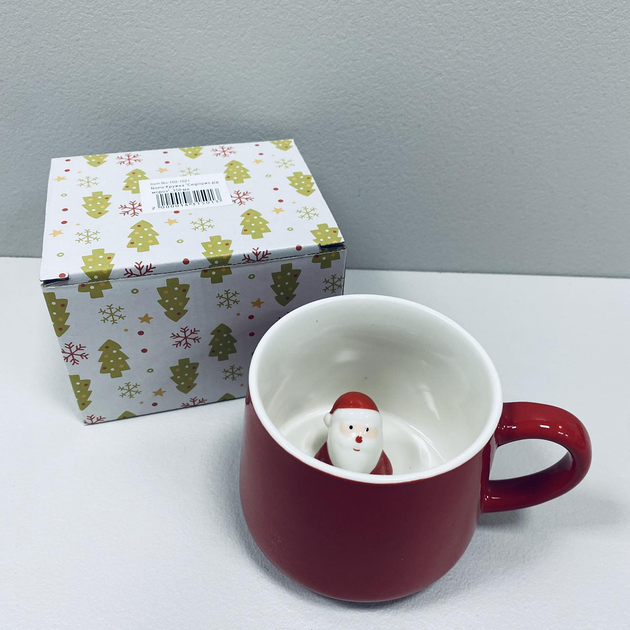 Кружка новорічна керамічна Olens Санта 350 мл Червоний (102-1021) - фото 4 Кружка новорічна керамічна Olens Санта 350 мл Червоний (102-1021) - фото 4