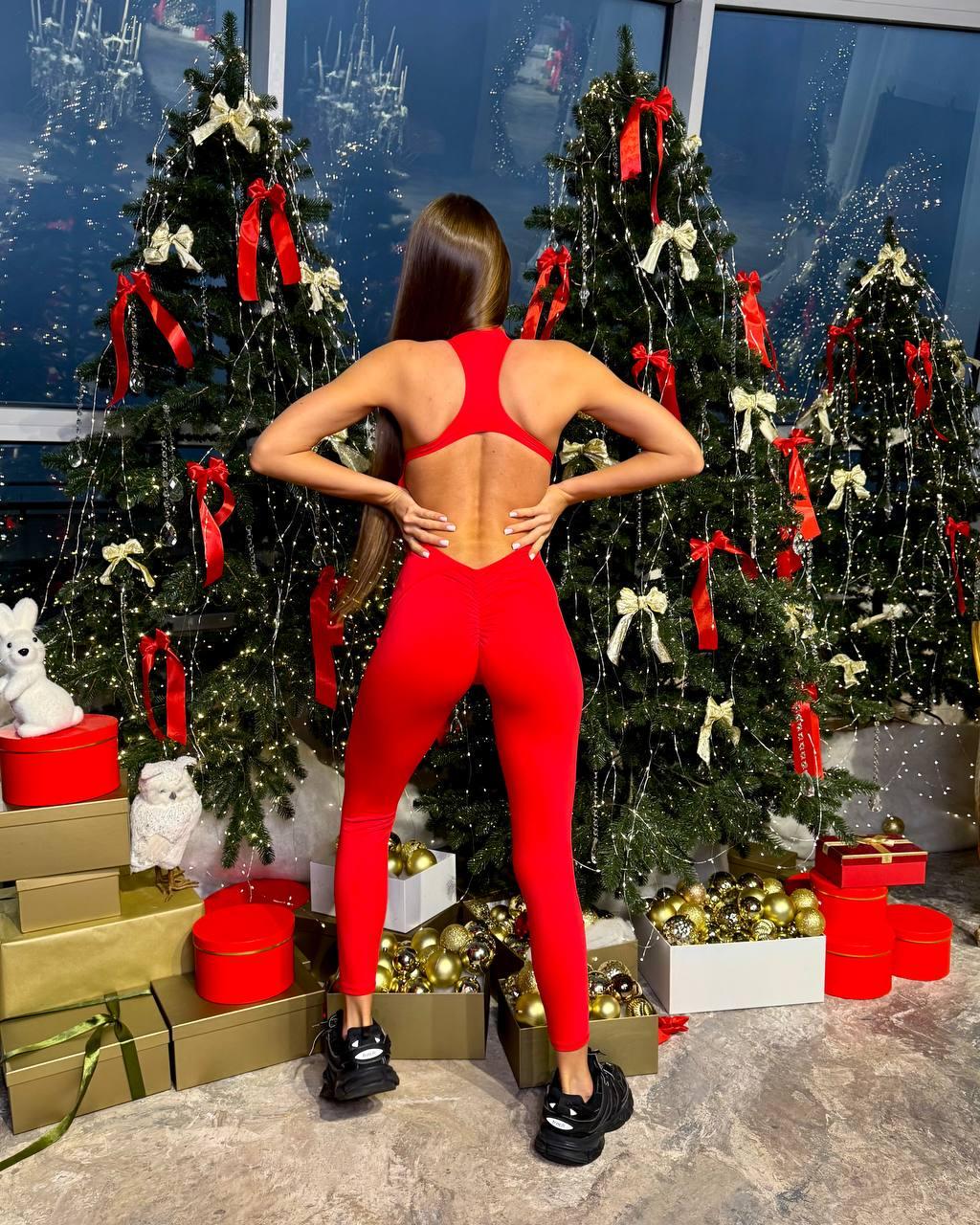 Комбінезон спортивний довгий з чашками та пуш-ап S Червоний (WH07S) - фото 7 Комбінезон спортивний довгий з чашками та пуш-ап S Червоний (WH07S) - фото 7