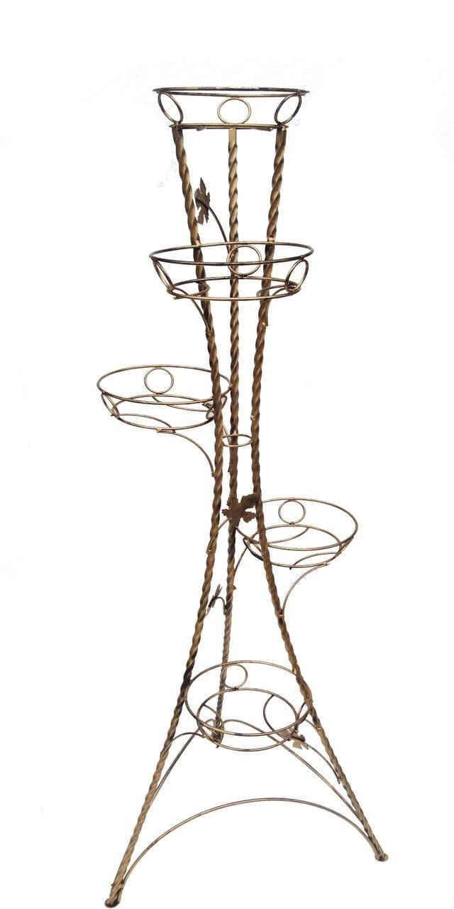 Подставка кованая крученая для цветов Башня на 5 вазонов