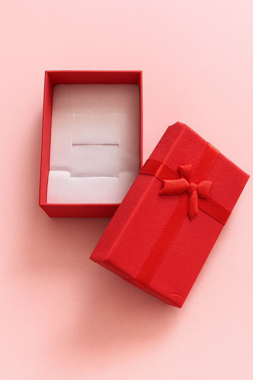 Подарункова коробка для прикрас з бантом 8х5 см Червоний (27829581)