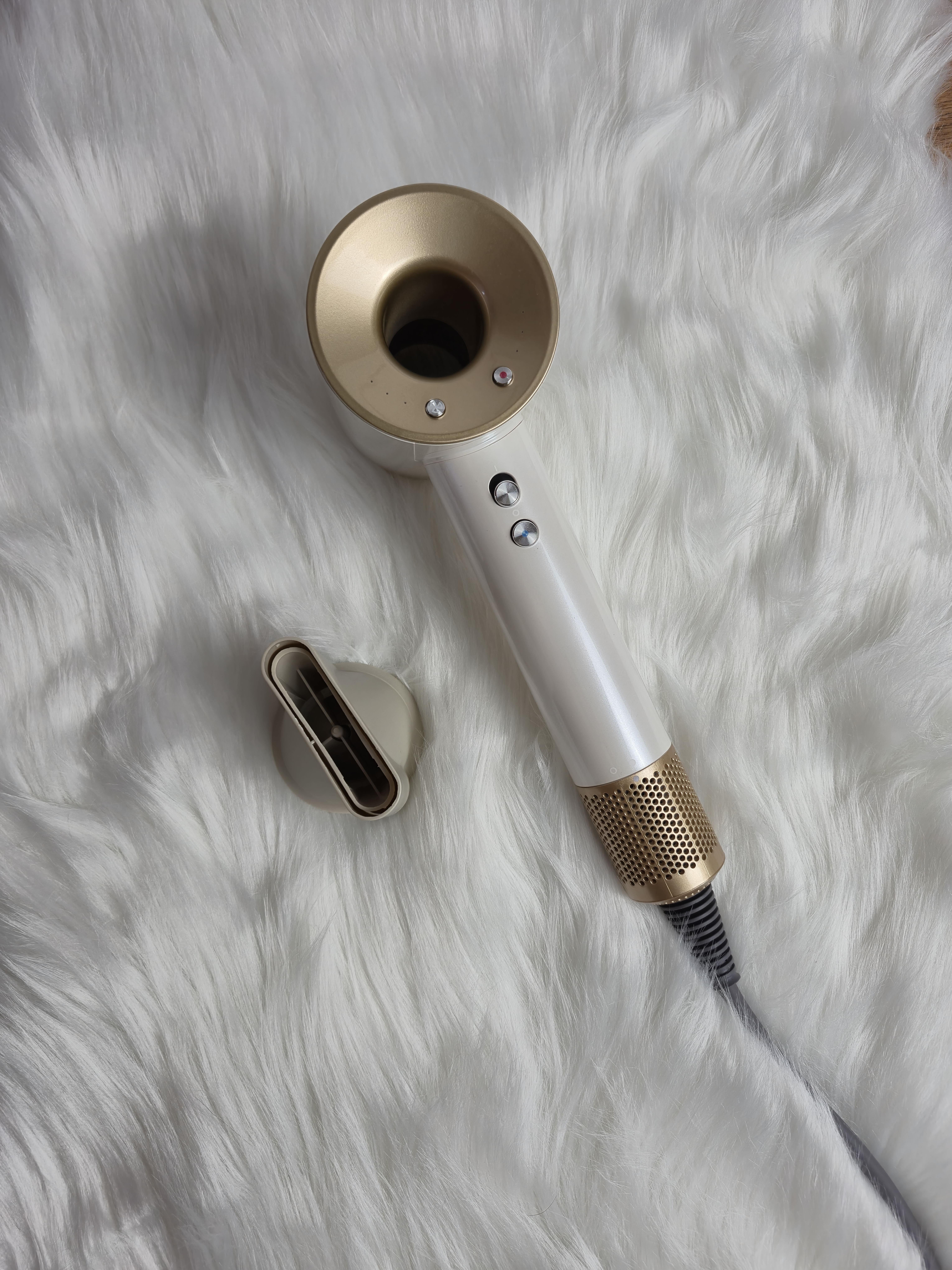 Фен для волосся Super Hair Dryer 1 насадка 1600 Вт Білий з золотом (10001)