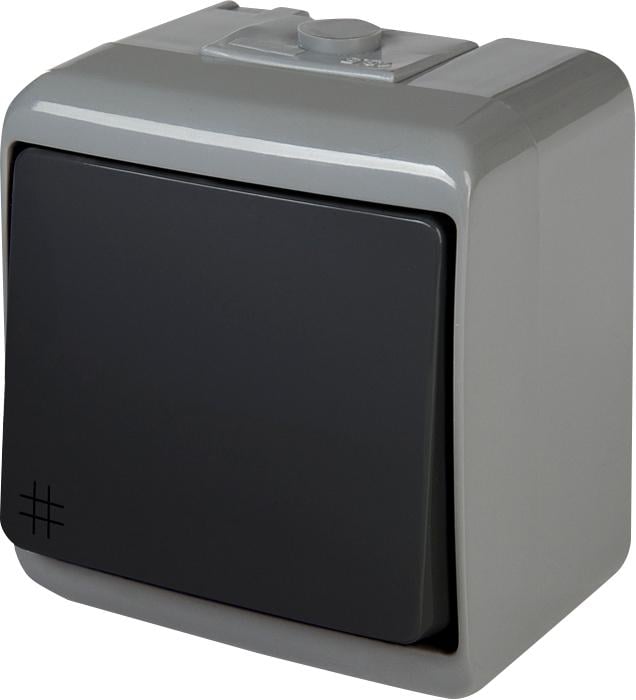 Выключатель одноклавишный перекрестный ETI Hermetics IP54 VHE-6-SRG Серо-графитовый (4668101)